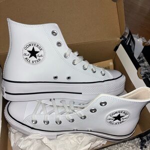 New Leather white Converse High-Top Sneakers